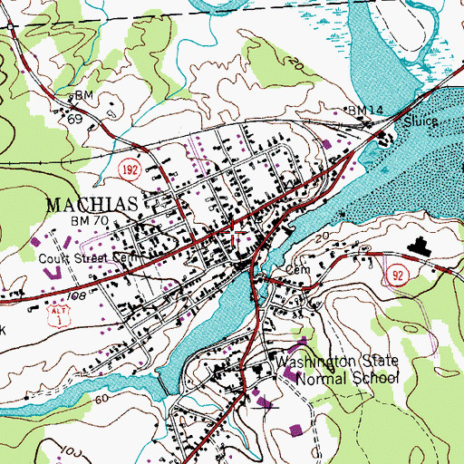 Topographic Map of Burnham Tavern (historical), ME