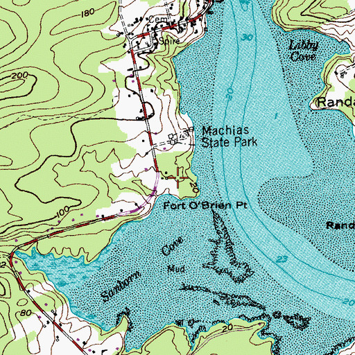 Topographic Map of Fort O'Brien (historical), ME