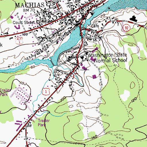 Topographic Map of Saint Aidans Episcopal Church, ME