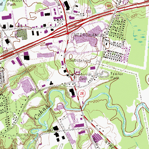 Topographic Map of Harvey School (historical), NH