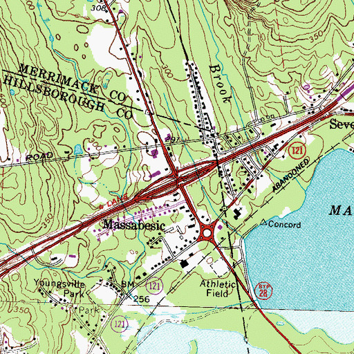 Topographic Map of Interchange 1, NH