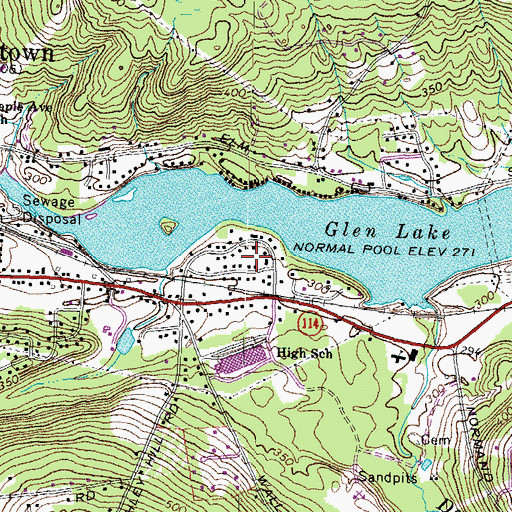 Topographic Map of Shirley Park, NH