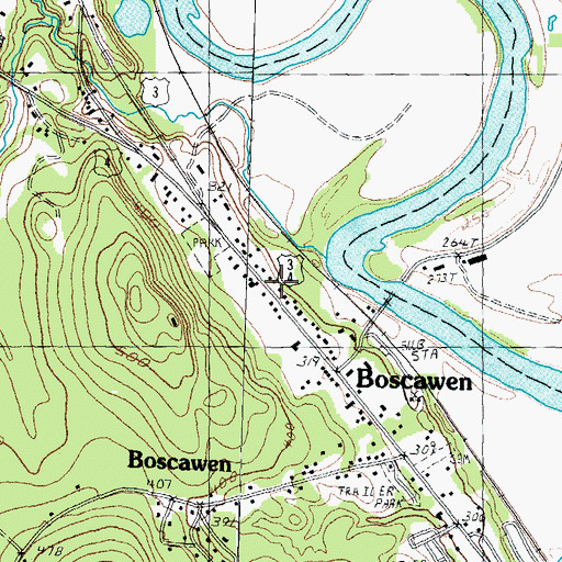 Topographic Map of Boscawen Congregational Church, NH