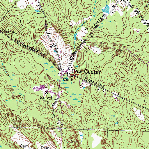Topographic Map of Bow Community Baptist Church, NH