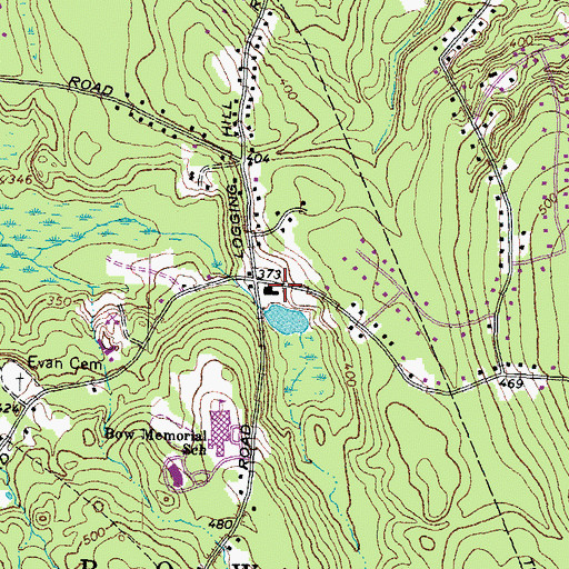 Topographic Map of Bow Community Building, NH