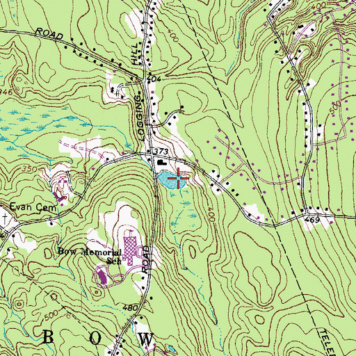 Topographic Map of Bow Town Pond, NH