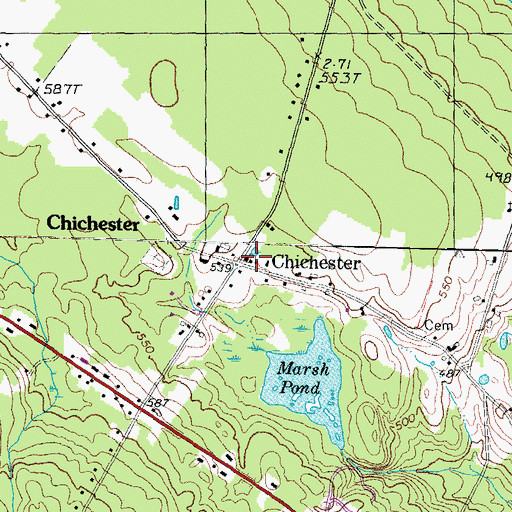 Topographic Map of Chichester United Methodist Church, NH