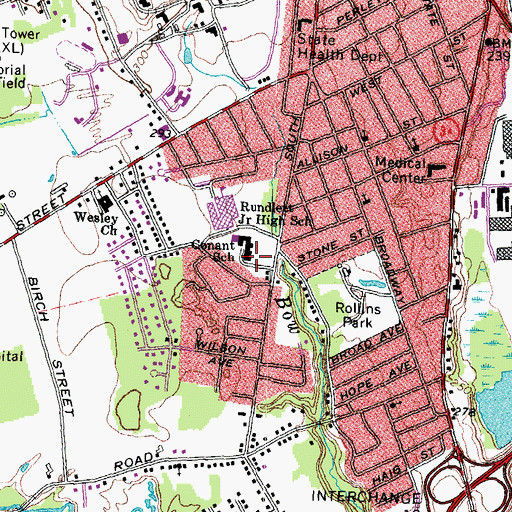 Topographic Map of Conant Elementary School, NH