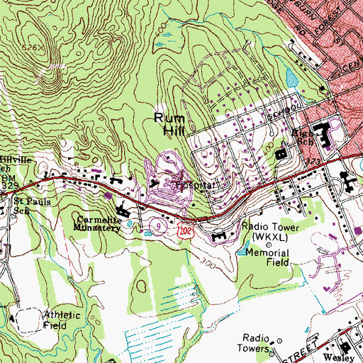 Topographic Map of Concord Hospital, NH