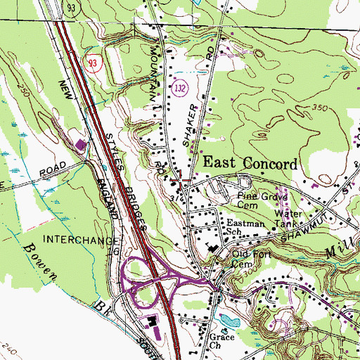 Topographic Map of East Congregational Church, NH