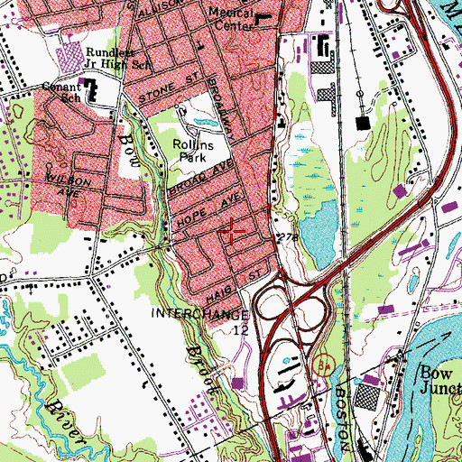 Topographic Map of First Church of the Nazarene, NH