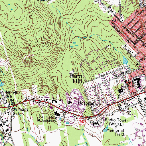 Topographic Map of HealthSouth Rehabilitation Hospital, NH