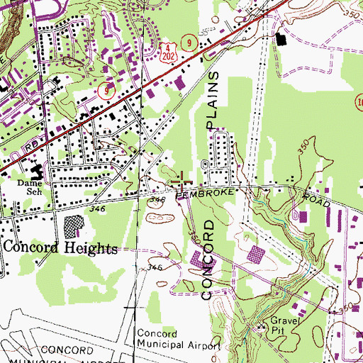 Topographic Map of New Hampshire Office of Vocation and Travel, NH