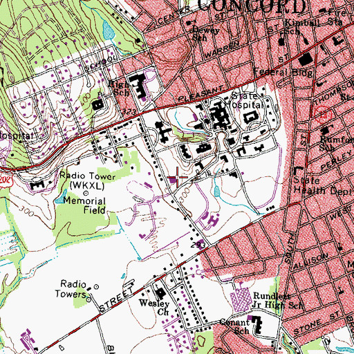 Topographic Map of New Hampshire Records and Archives Library, NH