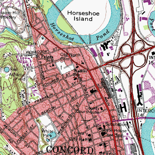 Topographic Map of Saint Peters Church, NH