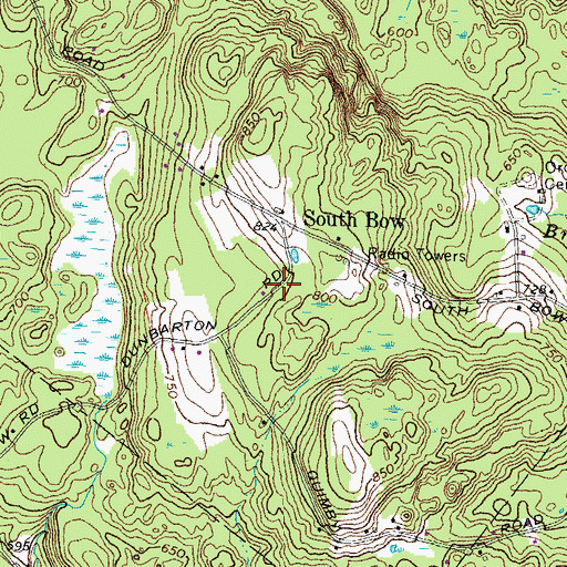 Topographic Map of South Bow School (historical), NH
