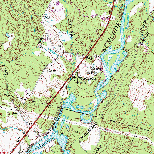 Topographic Map of Webster Park, NH