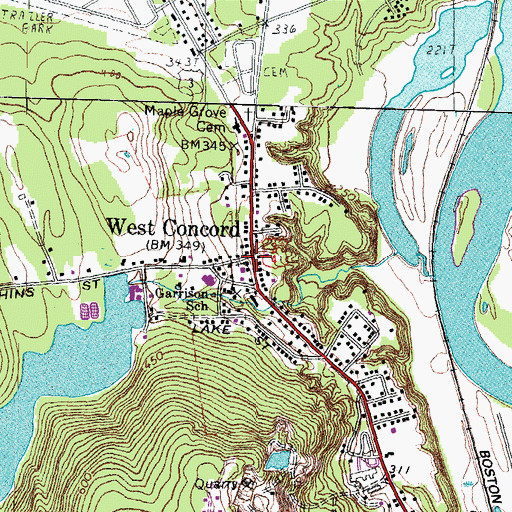 Topographic Map of West Congregational Church, NH