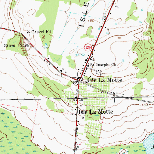 Topographic Map of Isle La Motte Post Office, VT