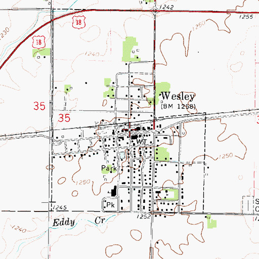 Topographic Map of Farmers Co-op Society Elevator, IA