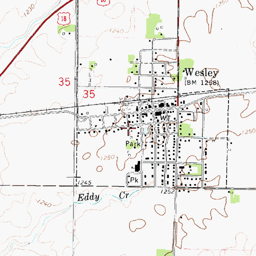 Topographic Map of United Methodist Church, IA