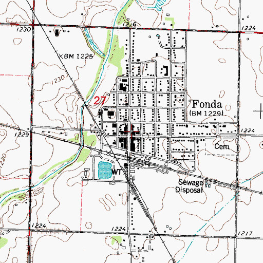 Topographic Map of Fonda City Hall, IA