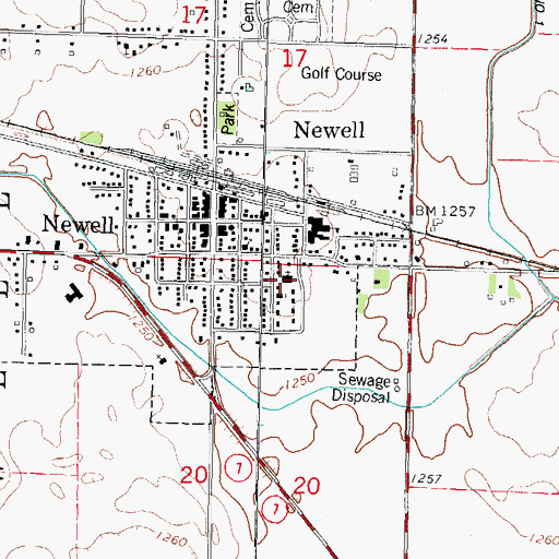 Topographic Map of Saint Peters Lutheran Church, IA