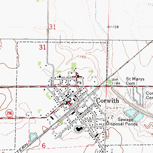 Topographic Map of Grace Baptist Church, IA