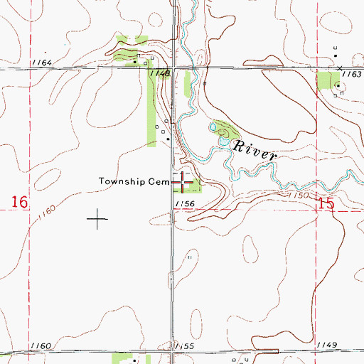 Topographic Map of Magor Township Cemetery, IA