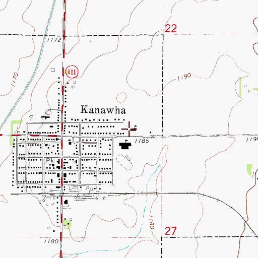 Topographic Map of Kanawha Christian School, IA