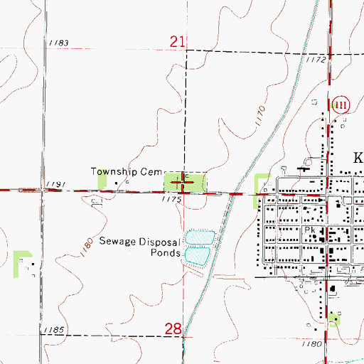 Topographic Map of New Amsterdam Township Cemetery, IA