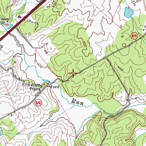 Topographic Map of Center District, VA