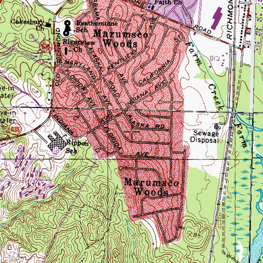Topographic Map of Woodbridge District, VA
