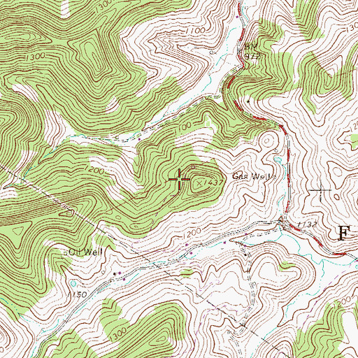 Topographic Map of Freemans Creek District, WV