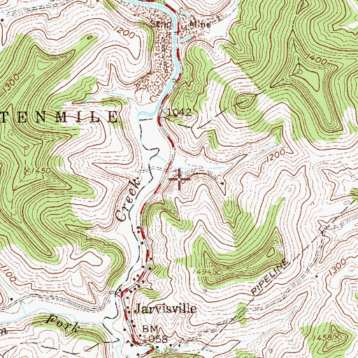 Topographic Map of Southwest District, WV