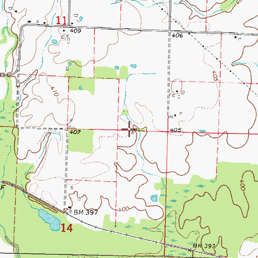 Topographic Map of Du Quoin Number 6 Election Precinct, IL