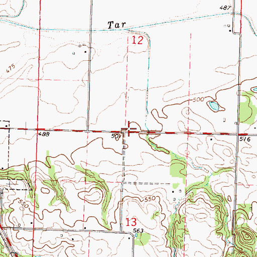 Topographic Map of Oakford Number 9 Election Precinct, IL