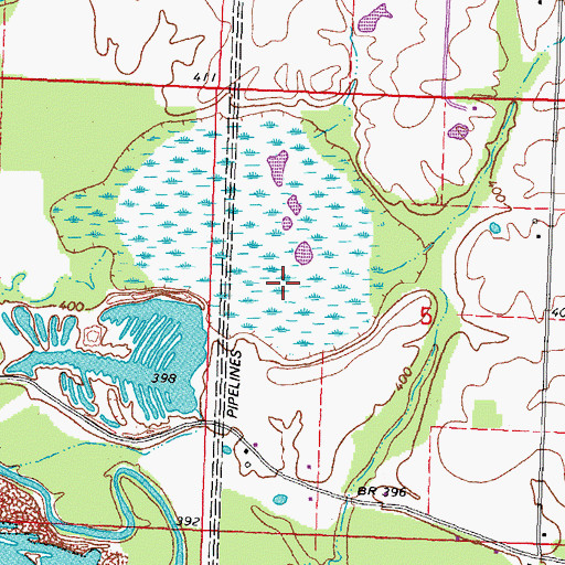 Topographic Map of Pinckneyville Number 2 Election Precinct, IL