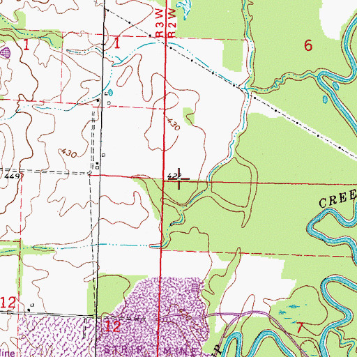 Topographic Map of Pinckneyville Number 6 Election Precinct, IL