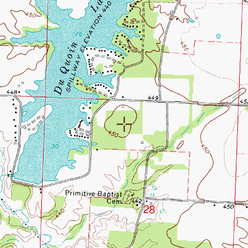 Topographic Map of Sunfield Election Precinct, IL
