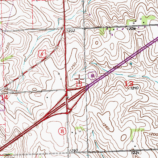 Topographic Map of Forest City Number 2 Election Precinct, NE