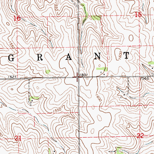 Topographic Map of Grant Election Precinct, NE