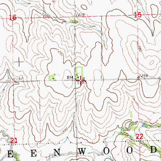 Topographic Map of Greenwood Election Precinct, NE