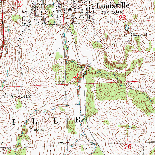Topographic Map of Louisville Election Precinct, NE