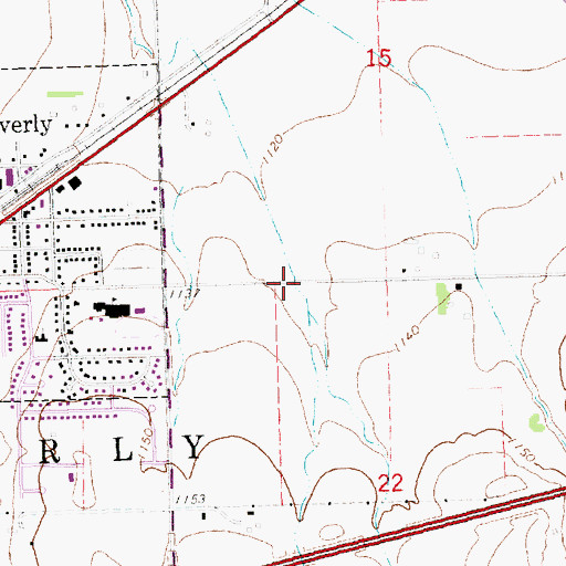 Topographic Map of Waverly Election Precinct, NE