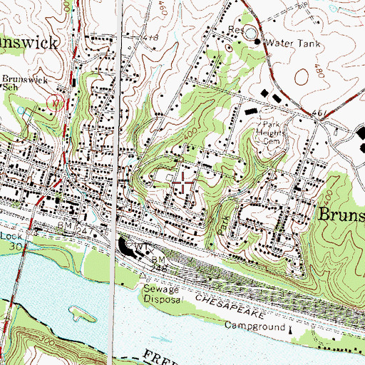 Topographic Map of District 25, Brunswick, MD