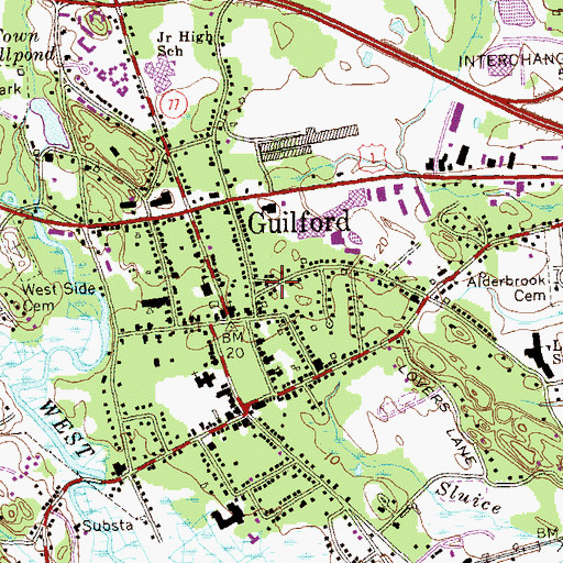 Topographic Map of Sabbathday House, CT