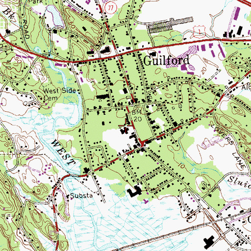 Topographic Map of Saint George Catholic Church, CT