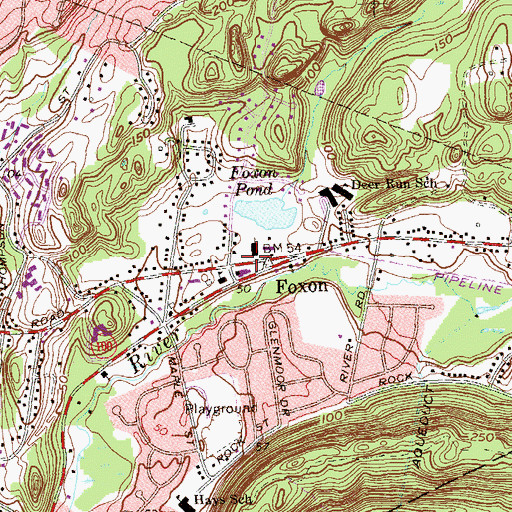 Topographic Map of Totoket Valley Church, CT