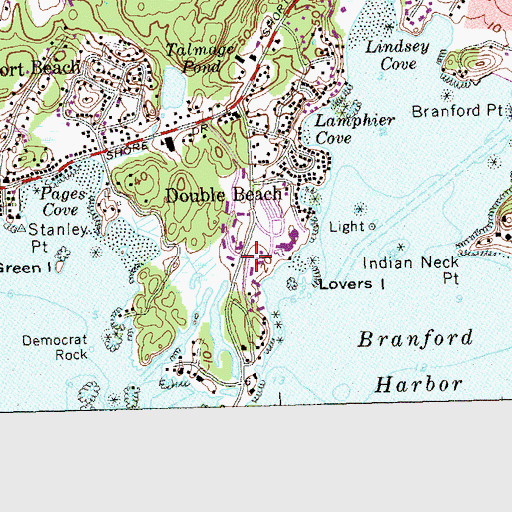 Topographic Map of Town Neck, CT